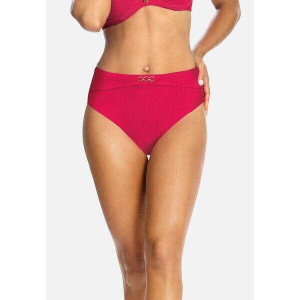 Feba Swimwear KĄPIELOWE WYSOKI STAN Dół od bikini malinowy prążek FEP81I01H