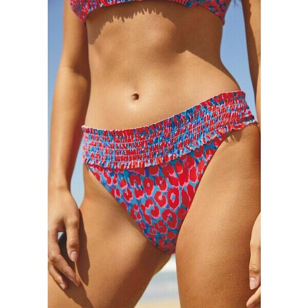 Next LEOPARD PRINT SHIRRED BIKINI TOP Góra od bikini red NX381I04I
