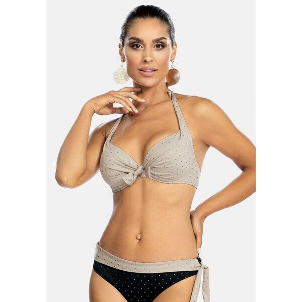 Feba Swimwear Góra od bikini cappuccino złote kropeczki FEP81J00J