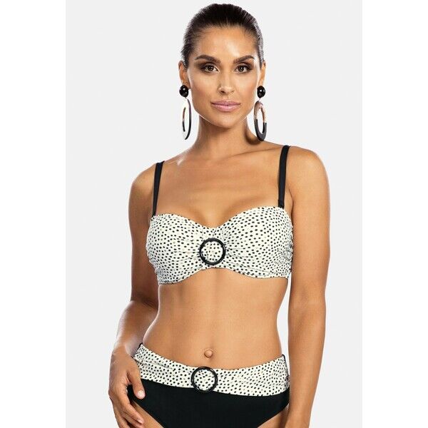Feba Swimwear Góra od bikini bardotka w kropki FEP81J00K