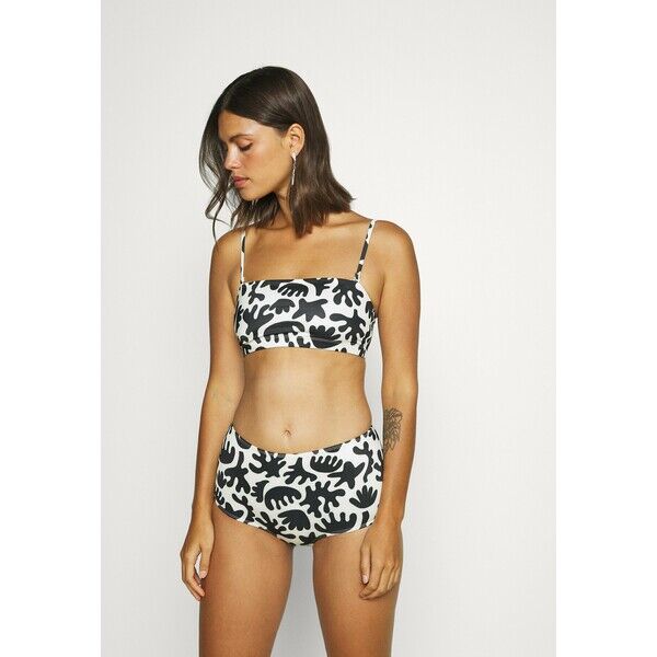 Monki BECKY BANDEAU NILLA Bikini black/white MOQ81L022
