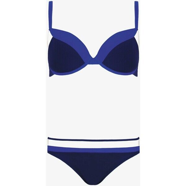 Feba Swimwear SET BLUE KOSTIUM KĄPIELOWY Bikini granatowy z białym FEP81E002