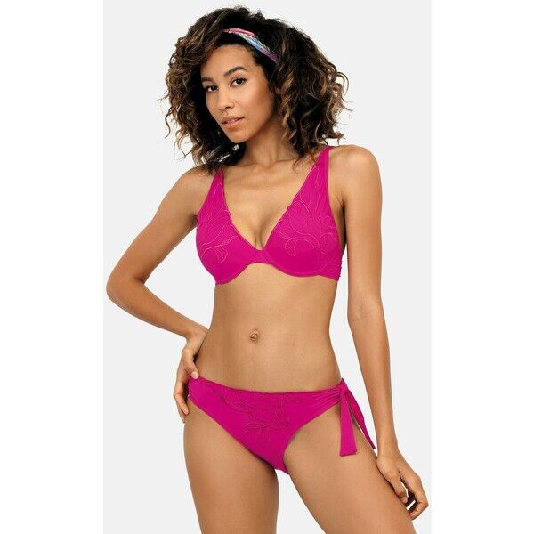Feba Swimwear SET Bikini różowy/haftowane kwiaty FEP81L00L