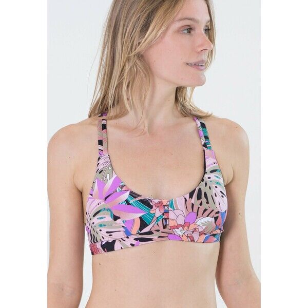 Hurley MAX PALM PARADISE Góra od bikini black multi HU881J003