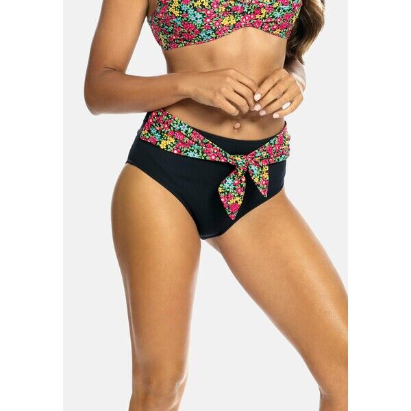 Feba Swimwear Dół od bikini czarne szorty wysoki stan FEP81I01E