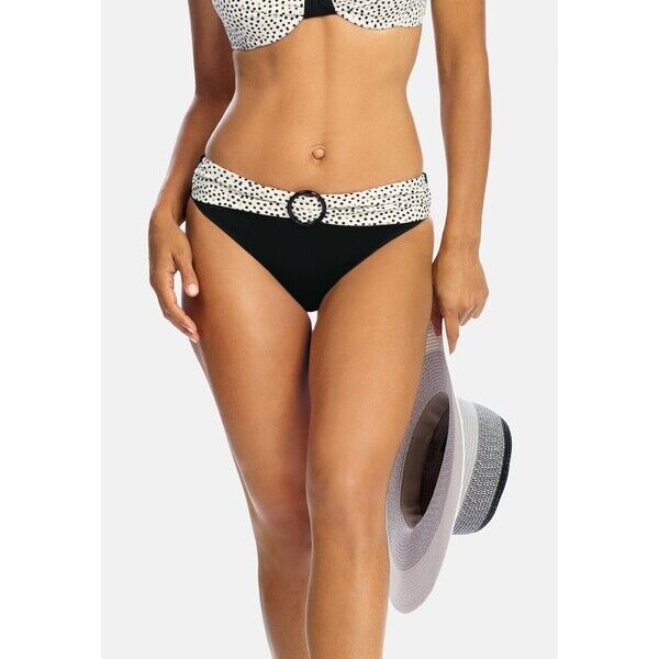 Feba Swimwear Dół od bikini black, white FEP81I01G