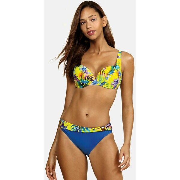 Feba Swimwear Bikini żółty niebieskie kwiaty FEP81E001