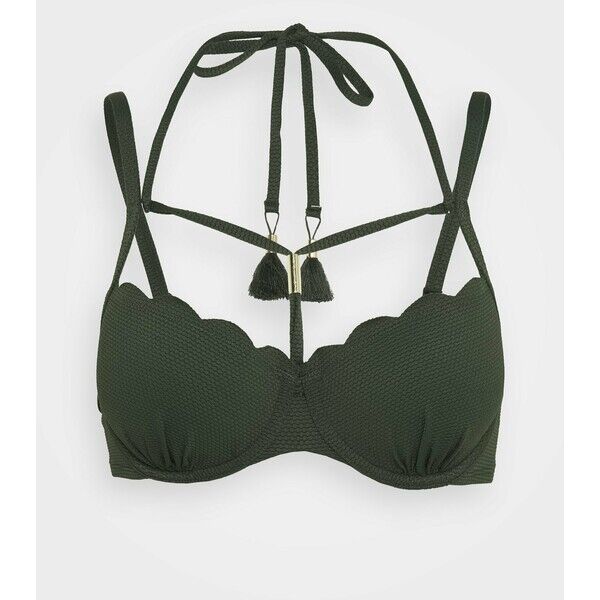 Hunkemöller SCALLOP GLAM Góra od bikini cedar green HM181J077