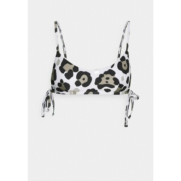Hunkemöller ANIMAL CROPTOP Góra od bikini off-white HM181J08L