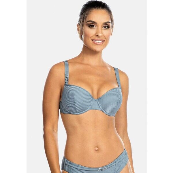 Feba Swimwear Góra od bikini prążek metaliczny szary FEP41I000