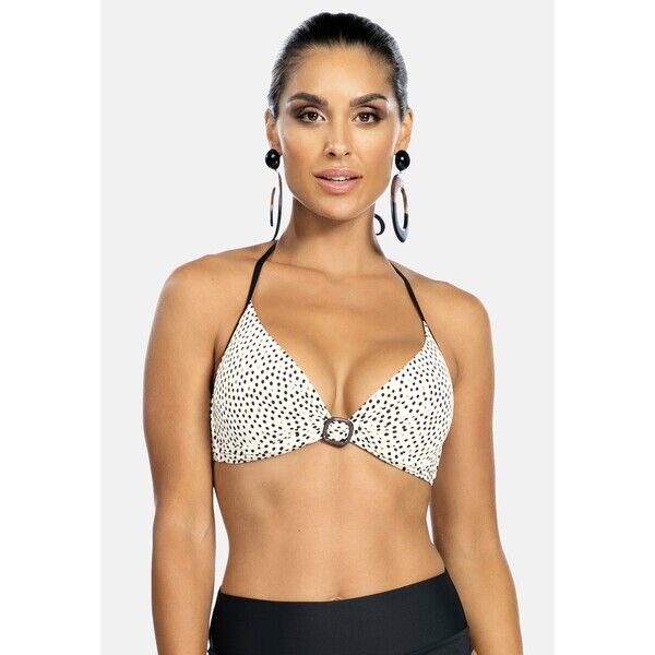 Feba Swimwear Góra od bikini biały w czarne grochy FEP81J004