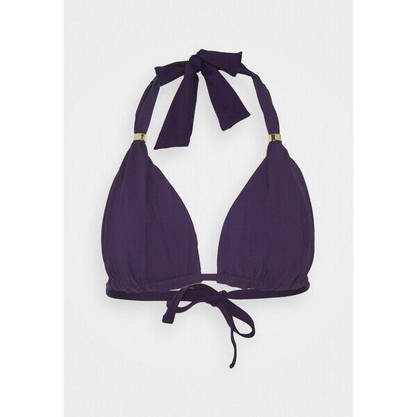 Lauren Ralph Lauren MOLD CUP HALTER BRA Góra od bikini eggplant L4281J001