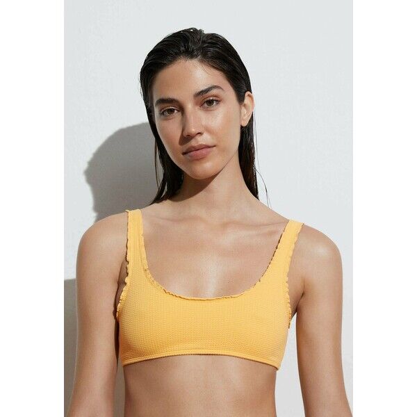 OYSHO MIT GEWELLTEM SAUM Góra od bikini yellow OY181J086