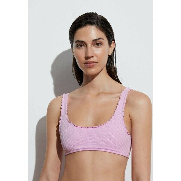OYSHO MIT GEWELLTEM SAUM Góra od bikini light pink OY181J086