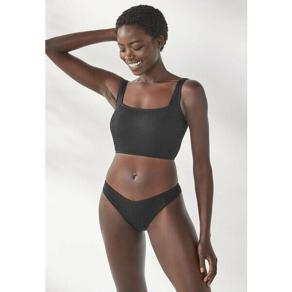 Next TEXTURED V HIGH LEG Dół od bikini black NX381I061