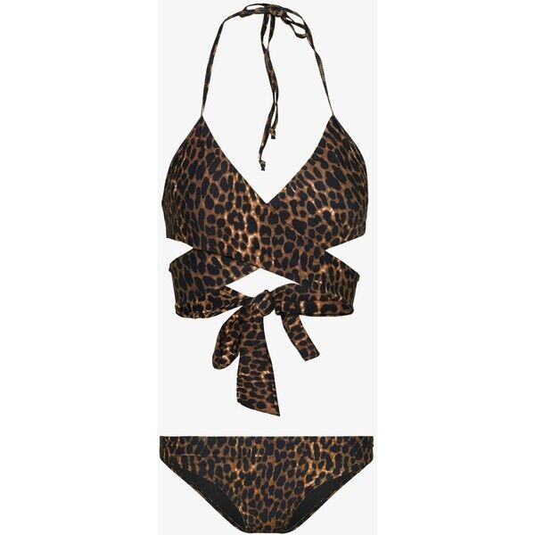 Urban Classics LADIES DRAPED PATTERN SET Bikini brown UR681L00G