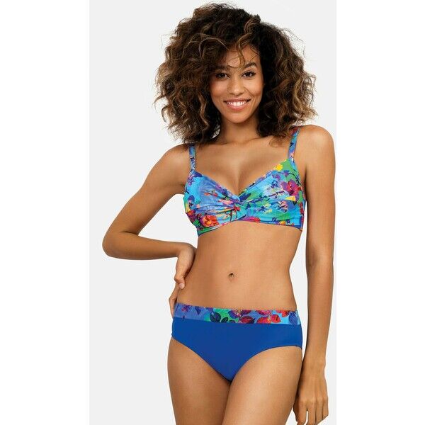 Feba Swimwear SET Bikini niebieska kwiaty FEP41I007
