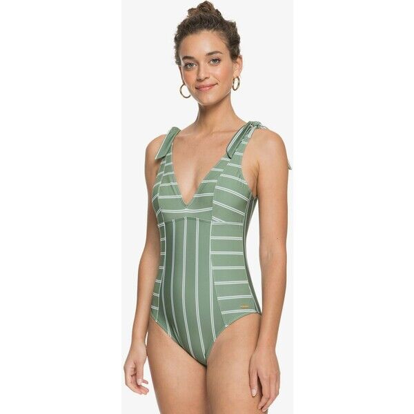 Roxy Kostium kąpielowy vineyard green will stripes RO581G035