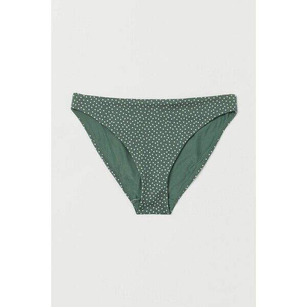 H&M Dół od kostiumu 0599580076 Zieleń khaki/Białe kropki