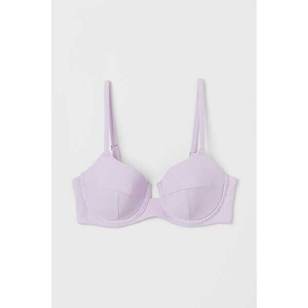 H&M Góra od kostiumu 0843869003 Jasnofioletowy/Prążki