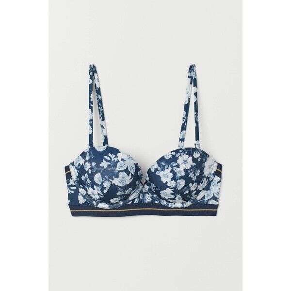H&M Góra od kostiumu 0713199003 Ciemnoniebieski/Kwiaty
