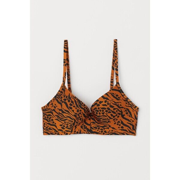 H&M Góra od kostiumu 0833500001 Pomarańczowy/Nadruk zwierzęcy