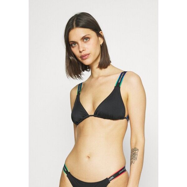 Calvin Klein Swimwear PRIDE TRIANGLE Góra od bikini black C1781J02K-Q11