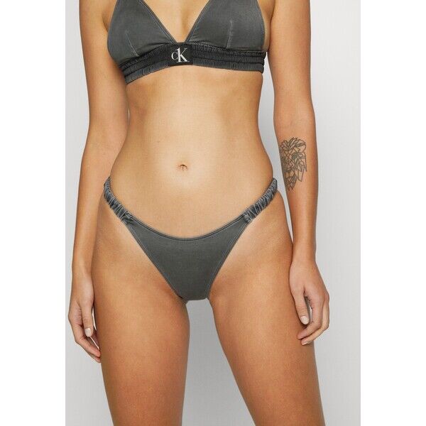 Calvin Klein Swimwear AUTHENTIC TANGA Dół od bikini black C1781I034-Q11