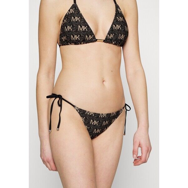 MICHAEL Michael Kors MONOGRAM SIDE TIE BOTTOM Dół od bikini black MK181I01I-Q11