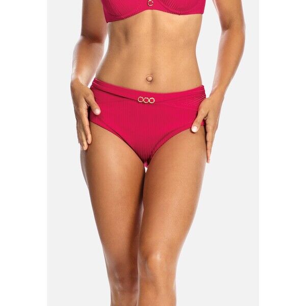 Feba Swimwear Dół od bikini wysoki stan- malinowy prążek FEP81I01B-G11