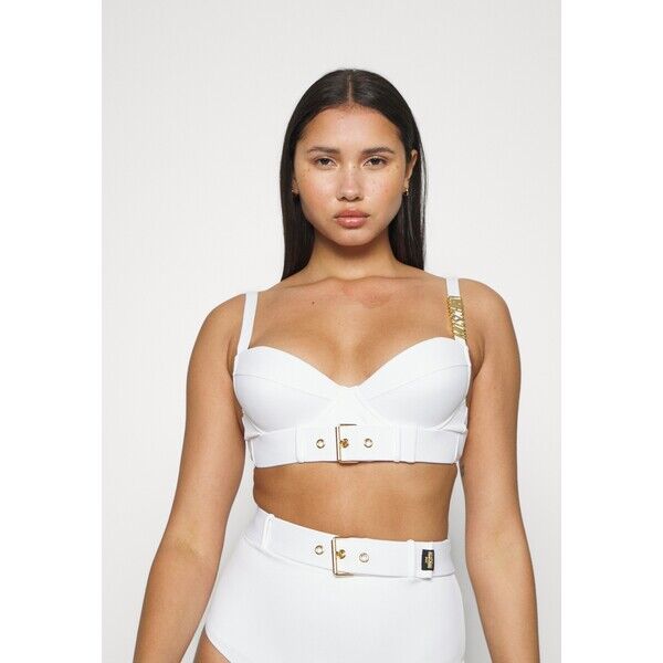MOSCHINO SWIM BUCKLE BALCONCINO Góra od bikini bianco M0581J00W-A11