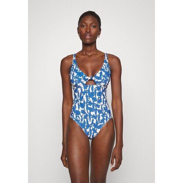 Tory Burch PRINTED KNOT ONE PIECE Kostium kąpielowy blue T0781G001-K11