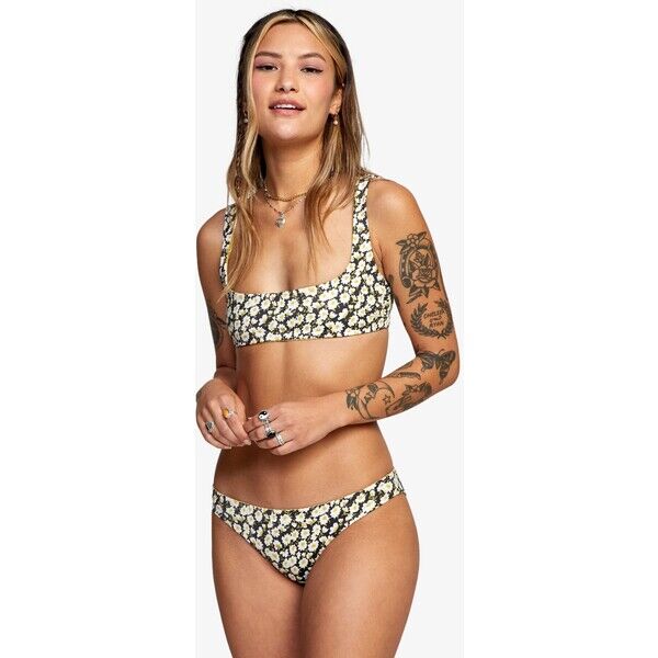 RVCA JUNE BLOOM MEDIUM Dół od bikini rvca black RV481I039-Q11