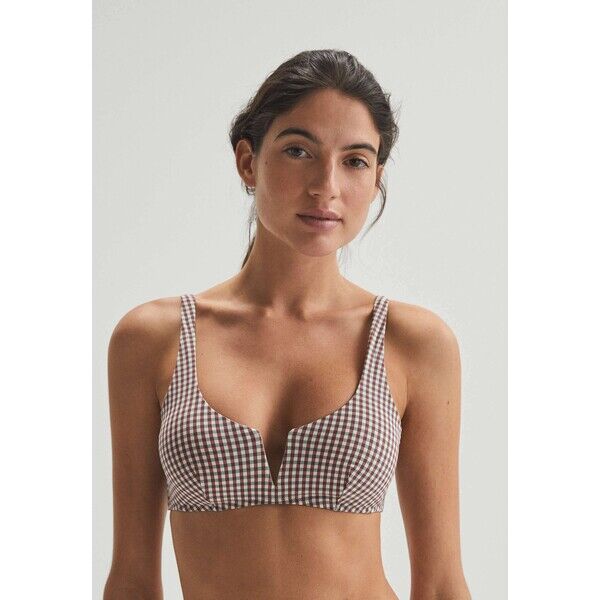 OYSHO GINGHAM Góra od bikini bordeaux OY181J0A8-G11