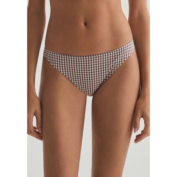 OYSHO GINGHAM CLASSIC Dół od bikini bordeaux OY181I0K6-G11