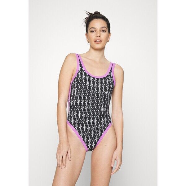 Calvin Klein Swimwear SCOOP BACK ONE PIECE Kostium kąpielowy black C1781G01X-Q11