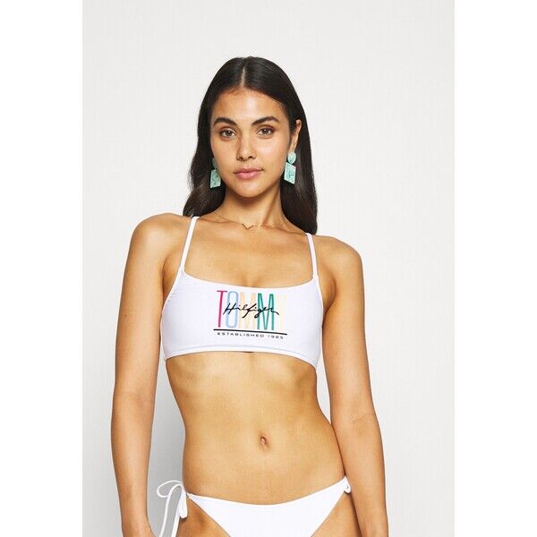 Tommy Hilfiger MIAMI LOGO BRALETTE Góra od bikini white TO181J03B-A11