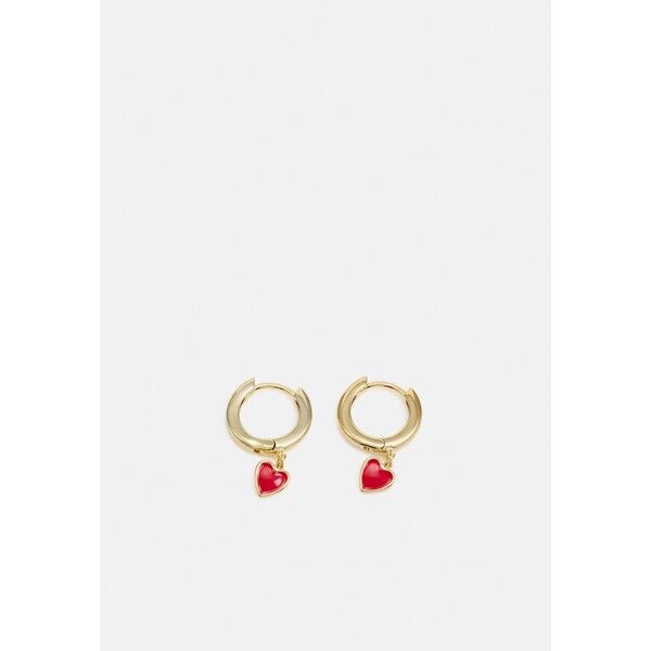 Orelia ENAMEL HEART DROP HUGGIE Kolczyki red RL651L0D8-F11