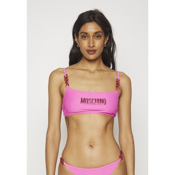 MOSCHINO SWIM CHAINS BANDEAU Góra od bikini fuxia M0581J012-J11