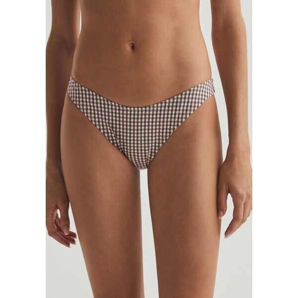 OYSHO GINGHAM Dół od bikini bordeaux/beige/light green OY181I0KC-G11
