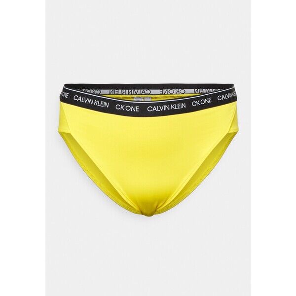 Calvin Klein Swimwear HIGH WAIST CHEEKY Dół od bikini bold yellow C1781I048-E11