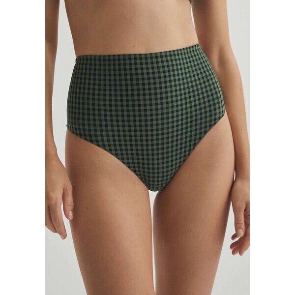 OYSHO GINGHAM Dół od bikini khaki OY181I0KD-N11