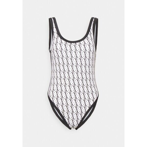Calvin Klein Swimwear SCOOP BACK ONE PIECE Kostium kąpielowy white C1781G01X-A11