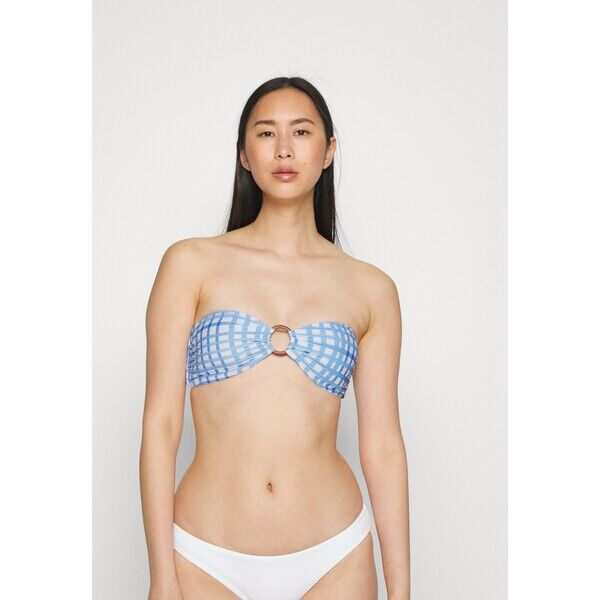 Seafolly AMALFI CHECK RING FRONT BANDEAU Góra od bikini amalfiblue S1981J0BV-K11