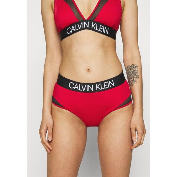 Calvin Klein Swimwear CURVE HIGH WAIST Dół od bikini rustic red C1781I02K-G11