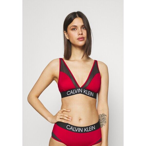 Calvin Klein Swimwear HIGH APEX TRIANGLE Góra od bikini rustic red C1781J026-G11