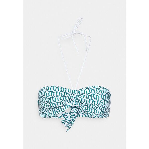 Tommy Hilfiger BANDEAU Góra od bikini monogram green TO181J03V-M11