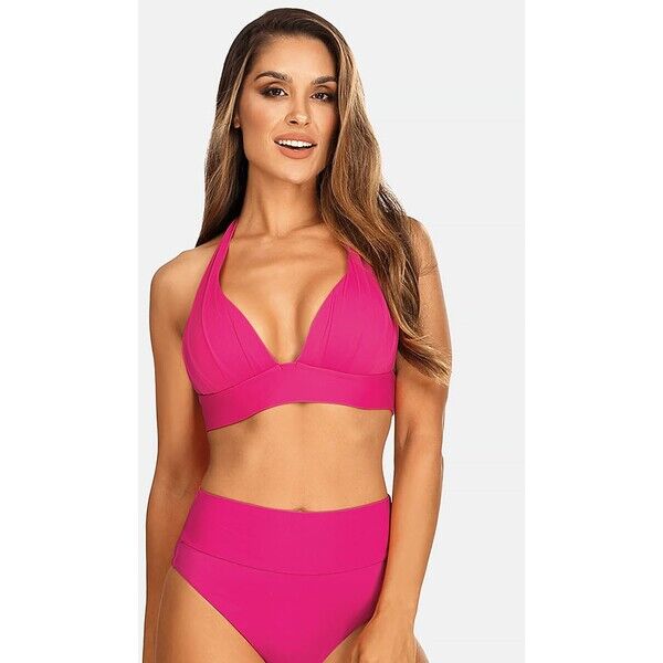 Feba Swimwear Góra od bikini wyjmowane wkładki push up neonowy różowy FEP81J022-J11