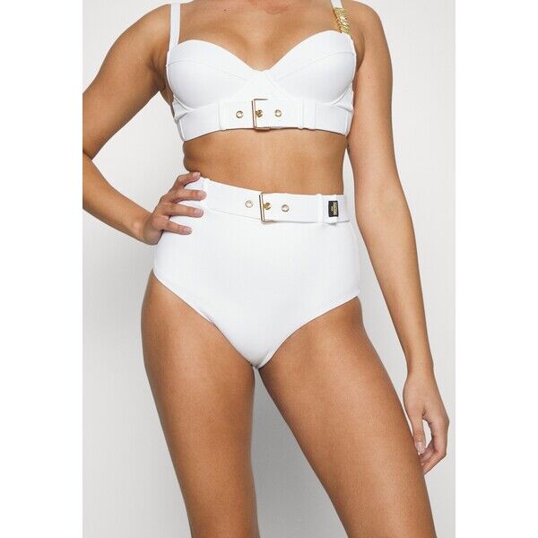 MOSCHINO SWIM BUCKLE SLIP ALTO Dół od bikini bianco M0581I011-A11