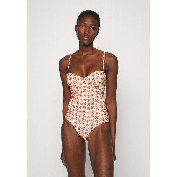 Tory Burch PRINTED UNDERWIRE ONE PIECE Kostium kąpielowy apricot T0781G005-J11